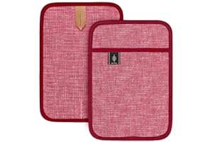 ‎BONTHEE BONTHEE Topflappen Baumwolle Topfuntersetzer Hitzebeständige Groß Anti-rutsch Topflappen zum Kochen Backen Küchenzubehör - 2er Set - Rot