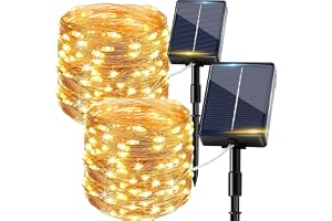 Solar String Lights Outdoor Garden, 2Pack 12M/39FT 120 LED Indoor Outdoor Fairy Lights Solar Powered Garden Light Waterproof,