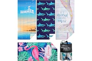 Casa Platino 4-Pack Extra Large Beach Towels – Oversized 32"x71" Sand-Free, Quick-Dry & Lightweight – Double-Sided Printed Pool, Beach Towels for Adults, Kids, Vacation & Beach Essentials – Barbadose