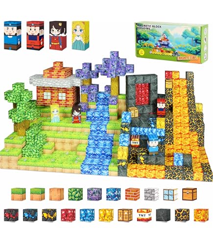 Blocs Magnétiques Yolla Loos 108 Pièces – Jeu Montessori Créatif – Aimants 8 Côtés – Dès 3 Ans