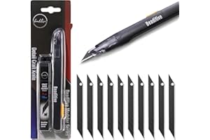 Beaditive Coltello artigianale ad alta precisione - Coltello multiuso con lama a 30 gradi - Arte, Artigianato, Modellismo (1 coltello nero, 10 lame nere)
