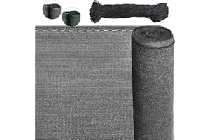 BB Sport Sichtschutz Zaunblende 150 g/m² Schattiernetz Tennisblende inkl. Nylonkordel UV-resistent reißfest windfest 7 Jahre Garantie auf Material* - Grau 1.5m x 50m
