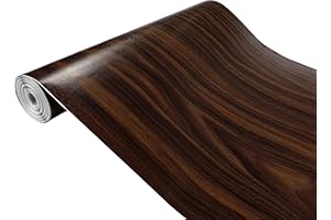 ‎DECOMEISTER DecoMeister Klebefolie in Holz-Optik Holzfolien Deko-Folien Holzdekor Selbstklebefolie Möbelfolie Selbstklebend Fertigrolle Holz Folie für Möbel Walnuss Dunkelbraun 45x200 cm