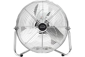 DOMAIR BA30CC - Brasseur d'air à poser 55 Watts -3 pales de 30 cm de diamètre - 3 vitesses - Inclinable - Chrome Dimension : 40,5 x 37 x 16,5 cm Puissance : 55 watts