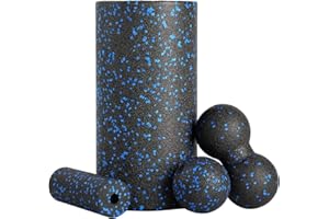 Luazvilkpsar Faszienrolle Set, Foam Roller, Faszienball mit Faszienrolle Klein, Duoball und Einzelball, Muskelverspannungen lindern, Massagerolle, Faszien Set für Rücken, Nacken, Wirbelsäule, Beine
