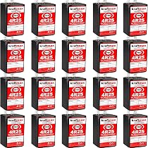 Kraftmax Lot De 5 Piles 4R25 PRO 6V - Haute Performance 9500 MAh - Pour Lampes De Chantier, Agriculture, Alarme - 9