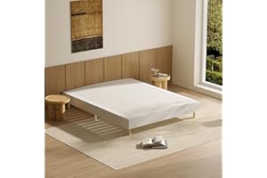 DEWINNER - Sommier Tapissier, Sommier 140x190, Solide et Confortable Lit 140 * 190cm - 2x14 Lattes avec 9 Pieds- Hauteur du Cadre de lit 29 cm - Blanc