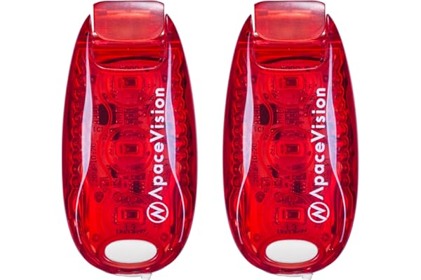 EverLightFX Lumière de Sécurité LED Recharge USB (2 pièces) par Apace - Éclairage Arrière Super Lumineux Idéal pour Les Joggeurs, Les Chiens, comme feu de Vélo Clignotant, éclairage arrière à Clipser