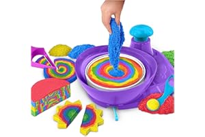 Kinetic Sand Sable Magique - Coffret Swirl N Surprise 907 G + 4 Outils - Créez Différentes Formes Hypnotisantes avec Ce Sable Magique Et Coloré comme De La Pâte A Modeler - Jouet Enfant 3 Ans Et +