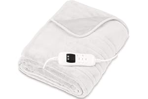 sinnlein® Calienta Camas | Manta Eléctrica 180 x 130 cm Beige | Con Desconexión Automática y Temporizador | 9 Niveles de Temperatura | Pantalla Digital | Lavabale hasta 40°C