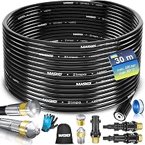 15 M Rohrreinigungsschlauch-Set Professional – Mit Edelstahl-Düse, Für Kärcher & Kränzle Hochdruckreiniger, M22 X 1,5 Anschluss, Flexibel Für Verstopfungen & Dachrinnen
