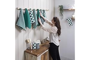 Penguin Home Premium Strofinaccio da cucina in puro cotone 100%, set di 10 asciugamani da cucina, set di asciugamani da cucina morbidi e resistenti, lavabile in lavatrice, 65 x 45 cm, colore - Verde