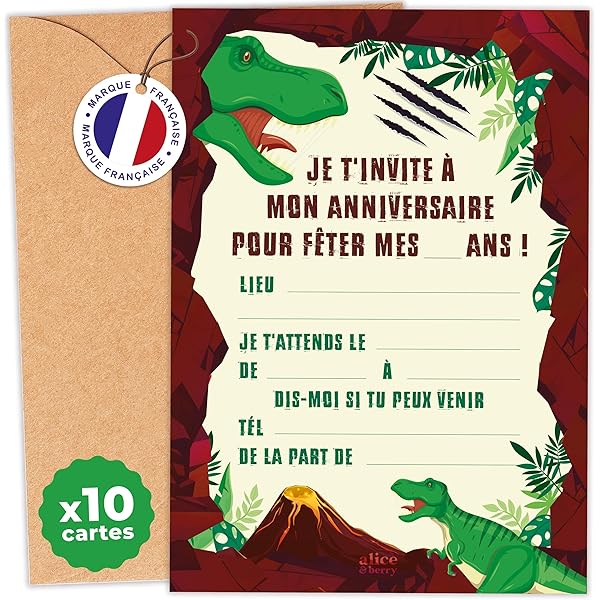Lunriwis Lot De 12 Cartes D'invitation Pour Anniversaire D 039 Enfant L 956150