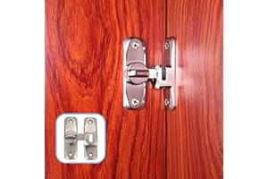 Pexintek Pestillo pequeño para puertas correderas, perno de puerta de 90 grados para puertas interiores, pestillo para puertas de apertura por ambos lados, cerradura vintage para cocinas, dormitorios,
