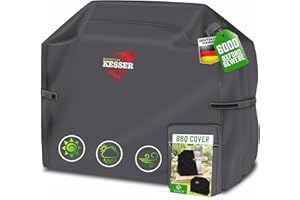 KESSER Housse de protection pour barbecue à gaz de qualité supérieure - Résistante aux intempéries - Pour Weber, Brinkmann, Char Broil - Tissu Oxford 600D indéchirable - 132 x 66 x 109 cm - Anthracite