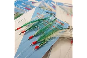 FISHZONE RIG PRO SERIES - 10 Packs of Single Type Commercial Quality Sea Feather Lure Fishing Rigs - Ideal for Sea Boat Shore for Mackerel, Herring, Bass & Cod (Mackerel Classic)