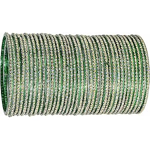 NMII Glass with Polka Dots & Glitter Stylish Fancy Bangles Set For Women & Girls | Glass Bangles | Traditional Women Bangles - Pack of 36 Bangle