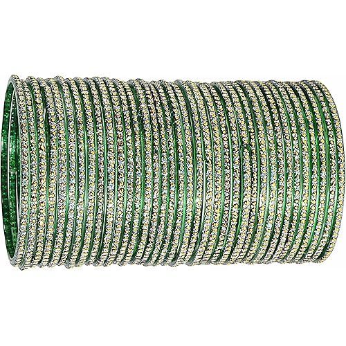 NMII Glass with Polka Dots & Glitter Stylish Fancy Bangles Set For Women & Girls | Glass Bangles | Traditional Women Bangles - Pack of 36 Bangle