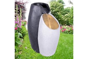 AMUR Fontana da giardino con luce a LED, 230 V, gioco d'acqua per giardino, laghetto da giardino, terrazza, balcone – molto decorativa (acqua Twelling)