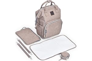 Daliya® PAKMI Wickelrucksack mit Schnullertasche & Wickelunterlage & Wickelunterlagentasche & Schlüsselanhänger - Wickeltasche Mamabag Tasche Rucksack mit viel Stauraum