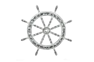 Nagina International Nautical Handcrafted Wooden Ship Wheel - Home Wall Decor (20 Inches, Antique Black)