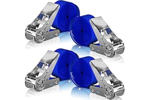 Gnarcore© Cinghie di Fissaggio a Cricchetto (larghe 25mm) - Approvate per la circolazione stradale (DIN EN 12195-2) - 600 Kg di forza - 4 & 6 metri in rosso, nero, blu, arancione