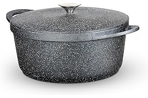 Tower T900192 Precision Casserole Dish with Aluminium Lid, Lightweight Cast Aluminium, 28cm, Black