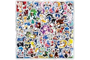 BIMANI 100 Pcs Sonic Pegatinas, Erizo lindo pegatinas para botellas de agua, ordenador portátil, parachoques, teléfono, Sonic Calcomanías Niños Adolescentes Regalo