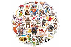 PADABAYKA 100 Adesivi Pirata, Teschi e Ossa Incrociate, Favors per Feste Pirata, Decorazioni e Accessori a Tema Pirata - Pirate Stickers