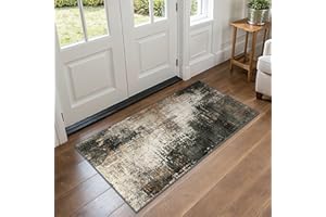 BEIMO Modern Abstract Rugs Living Room, Rugs for Bedroom 60X120CM Machine Non-Slip Washable Rug Earthen Grey Faux Short Pile Area Rug for Dining Room Kitchen Office