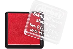 stieber® Mini-Stempelkissen mit Schnappdeckel, Gehäuse ca. 41x41 mm, Fasermaß ca. 34x34 mm *Bitte Farbe auswählen* (ROT)