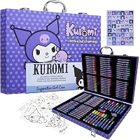 Trousse Stylos Autocollants Ensemble Papeterie Kawaii Kuro-m (violet) - Trousse, Stylos, Autocollants, Carnet… - Idéal Rentrée Scolaire