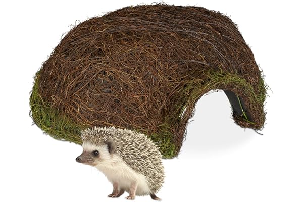 Relaxdays Maison hérisson, Iglu, Quartier d’Hiver Jardin, Abri résistant aux intempéries en rotin HxlxP 20x52x45cm