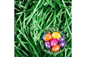 Dwafill Geschreddertes Papier Füllmaterial 200g, Füllmaterial Geschenk, Ostergras Papier, Geschenk Füllung Papier, Ostergras, Deko Füllung für Geschenkbox Geschenkkorb (Green)