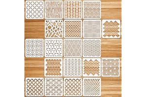 OOTSR 20Pcs Plantillas de Dibujos para Pintar, 20x20cm Plantillas Decorativas para Pintar Paredes, Stencil Plantillas Reutilizables para Pintar Suelo, Muebles, Decoración de Paredes
