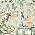 PAPER PLANE DESIGN Indian Ethnic Traditional Mughal Garden Floral Theme Wallpaper Mural (6 FEET X 8 FEET, Premium Canvas Textured)