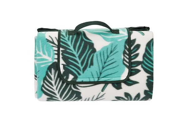 Amazon Basics Duvet de voyage Couverture pour pique-nique avec envers imperméable, Leaf Design, 200 x 200 cm