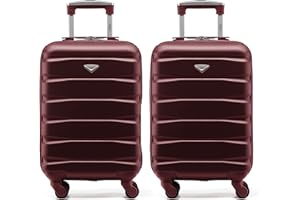 Flight Knight ABS 3 Tailles Valise Legere Compatible avec Air France, Hop! easyJet, RyanAir Et Bien d'autres! Bagage a Main 55x35x20 cm Et Bagage en Soute Grande avec 4 Roues.