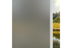 DARUITE Matowa folia okienna do szkła, bez kleju, usuwalna, nieprzezroczysta folia okienna, statyczna, samoprzylepna, odporna na promieniowanie UV, do domu, biura, łazienki (szara, 60 x 200 cm)