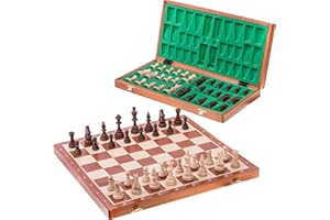SQUARE GAME Square - Professionnel Échecs en Bois Tournoi N° 6 - Acajou - Échiquier & Pièces d'échecs lestées Staunton 6