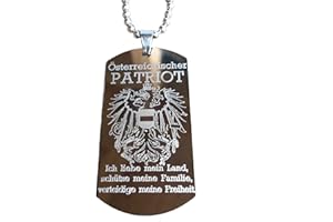 Real Bullet Design Dog-Tag ÖSTERREICHISCHER Patriot Österreich Adler - Ich Liebe Mein Land, schütze Meine Familie, verteidige Meine Freiheit.
