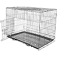 Amazon Basics Foldable Metal Wire Dog Cage/Crate/Carrier with Tray, Single Door, 36 Inch, Black