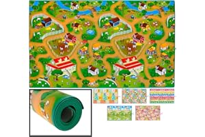 LUCA HOME LucaHome - Alfombra Infantil Educaplay Granja 120x200 cm | Educativa Acolchada y Resistente | Suelo Antideslizante