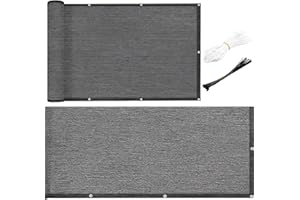LDHHYH Balcony Privacy Screen, 0.9x6M Patio Privacy Protective Screens 200g/m² HDPE Shade Cloth Porch Privacy Fence for Backyard Deck Railing Pools, Grey
