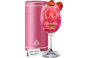 CROWNLY CRYSTAL Verre à gin personnalisé anniversaire, plage, femme, maman, enseignant, amis, monogramme