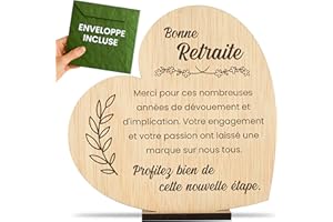 CONTRAXT Carte de retraite en bois. Cadeaux uniques pour la retraite pour hommes et femmes, collègues, chefs, amis, enseignants (Retraite)