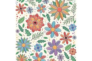 ICYEHAO Papier Peint Adhesif Mural Fleuri Multicolore,44 x 300cm Papier Peint Orange Fleur Papier Peint Floral Bleu Papier Peint Vert Feuille Papier Peint Botanique Papier Peint pour Meuble Chambre,Salon