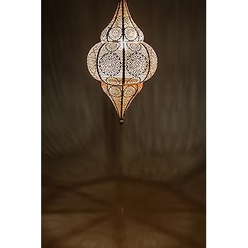 Moroccan Lamp Ceiling Lights Malha 50cm Large White E14 Socket