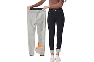 Yehopere Women's Winter Fleece Lined Jeans Slim Fit Warm Skinny High Waist Denim Jeans