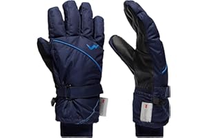 Peter Storm Kids' Waterproof Ski Gloves with Thinsulate Insulation Grippy Palms/Tips and Elastic Cuffs for a Secure Fit, Unisex, Children's, Navy, 3-6 Years